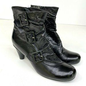 Miz Mooz Womens Size 9 Black Leather Andrea Ankle Booties Boots Granny Witchy